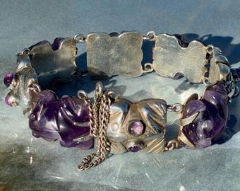 アクセサリー Vintage Mexican Silver Oval Bracelet 925 silver bracelet point oval link made in mexico sterling silver — caoba