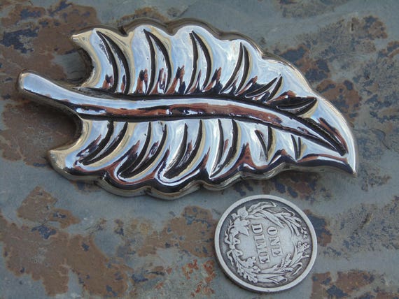 Coro ~ Vintage Mexican Silver Leaf Brooch / Pin D… - image 3