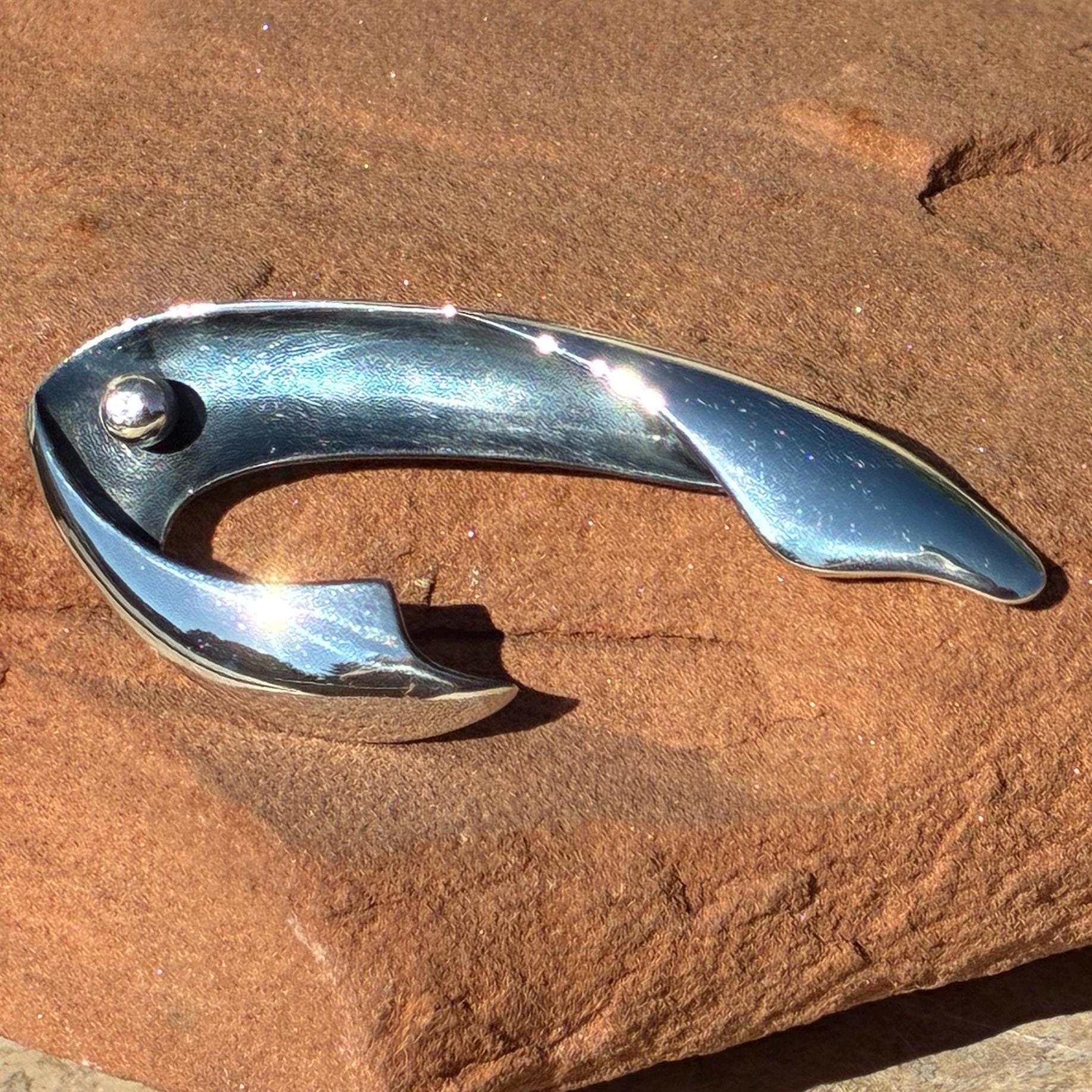 Sigi Pineda ~ Vintage Taxco Sterling Silver Modern Mod Fish Brooch