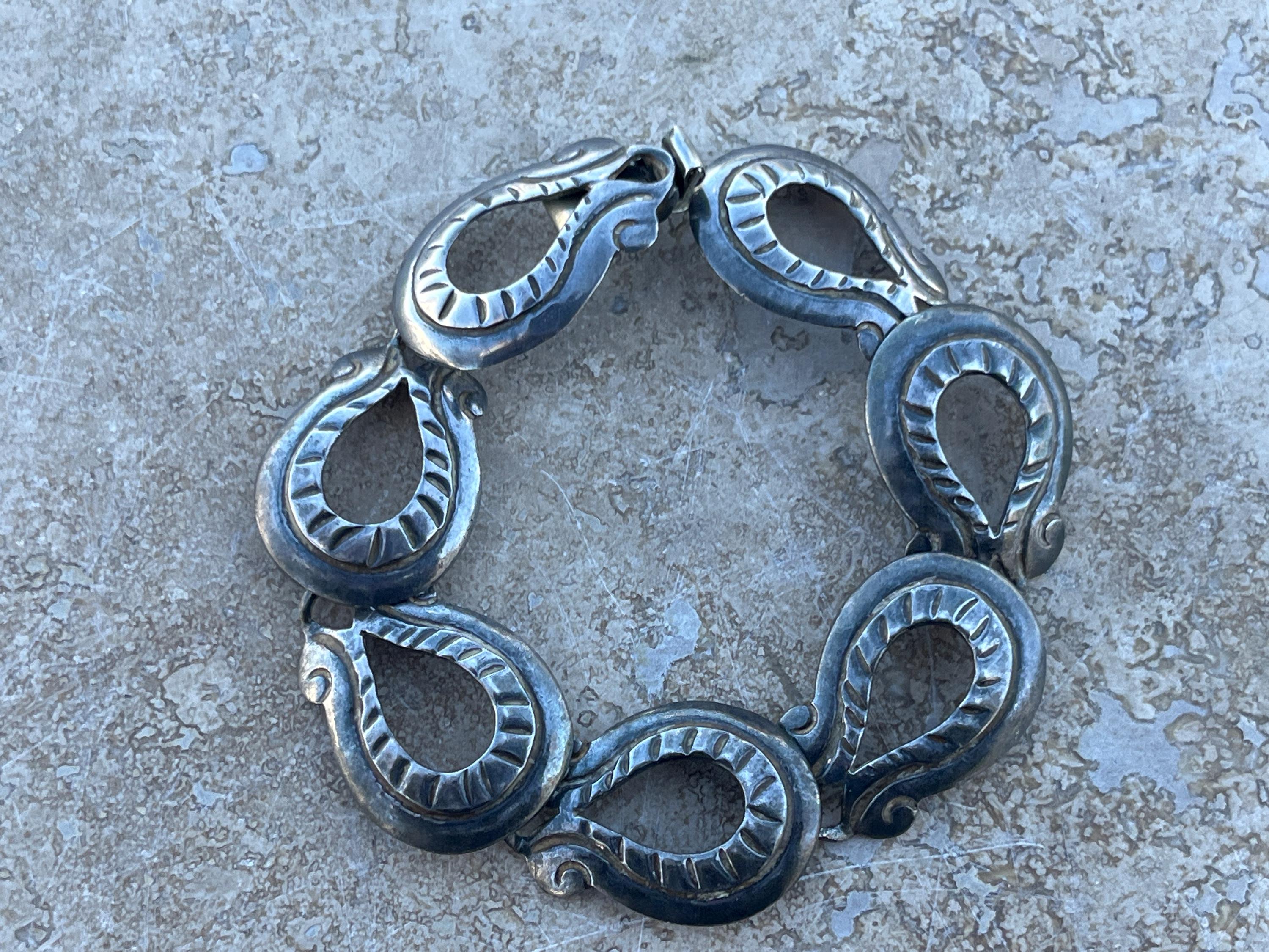 Vintage Mexico Sterling Silver Western Cowgirl Horseshoe Link