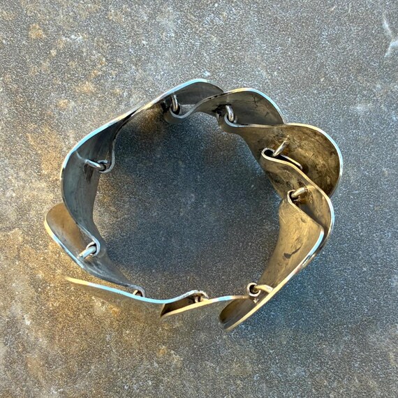 Vintage Modern Wide Sterling Unique Oval Link Mod… - image 12