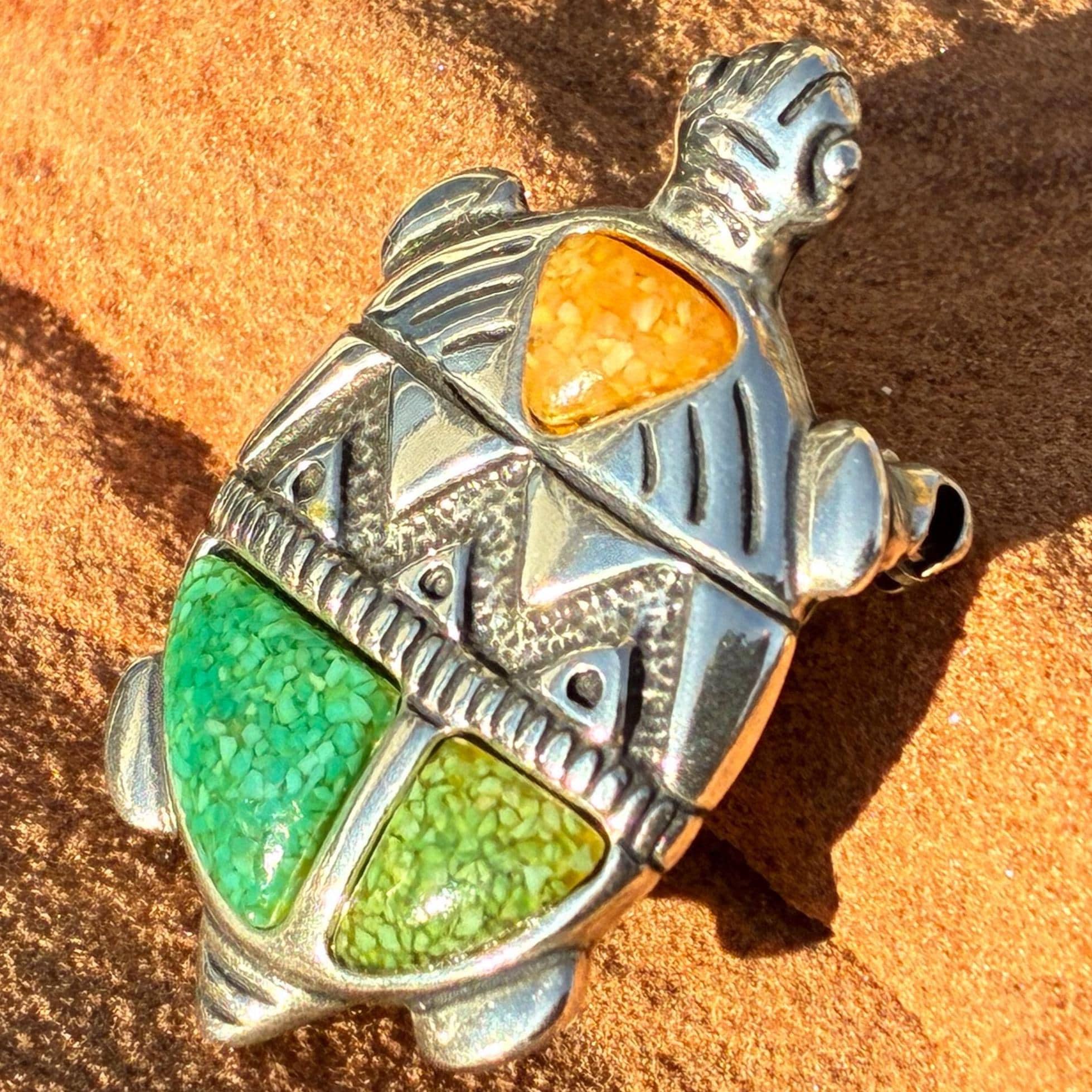 Carolyn Pollack Turtle Pendant - Etsy