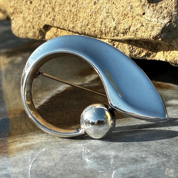 Hans Hansen Vintage Modern Danish Sterling Brooch
