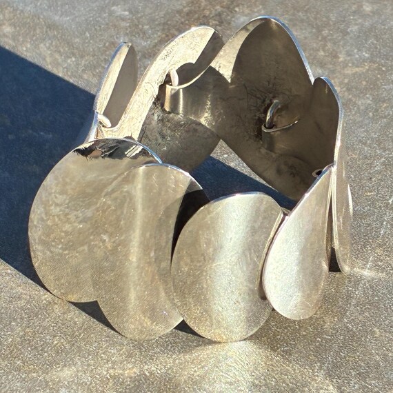 Vintage Modern Wide Sterling Unique Oval Link Mod… - image 10