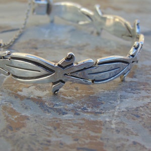 J N Jacobo Taxco Sterling Silver Pointed Link Bracelet image 7