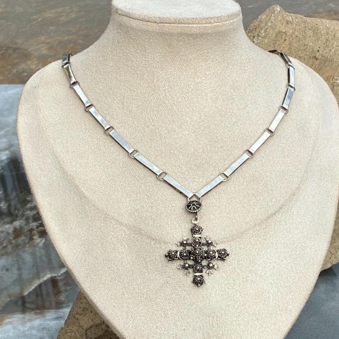 Mexican silver taxco cross necklace - Etsy 日本