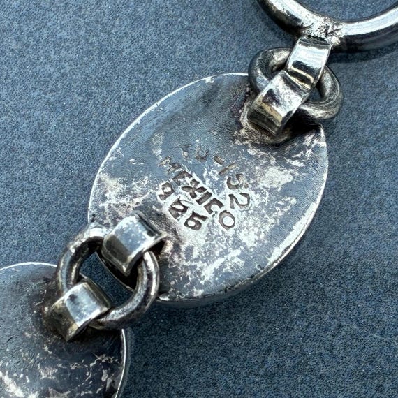 Multi Stone Sterling Toggle Bracelet Vintage Mexi… - image 11