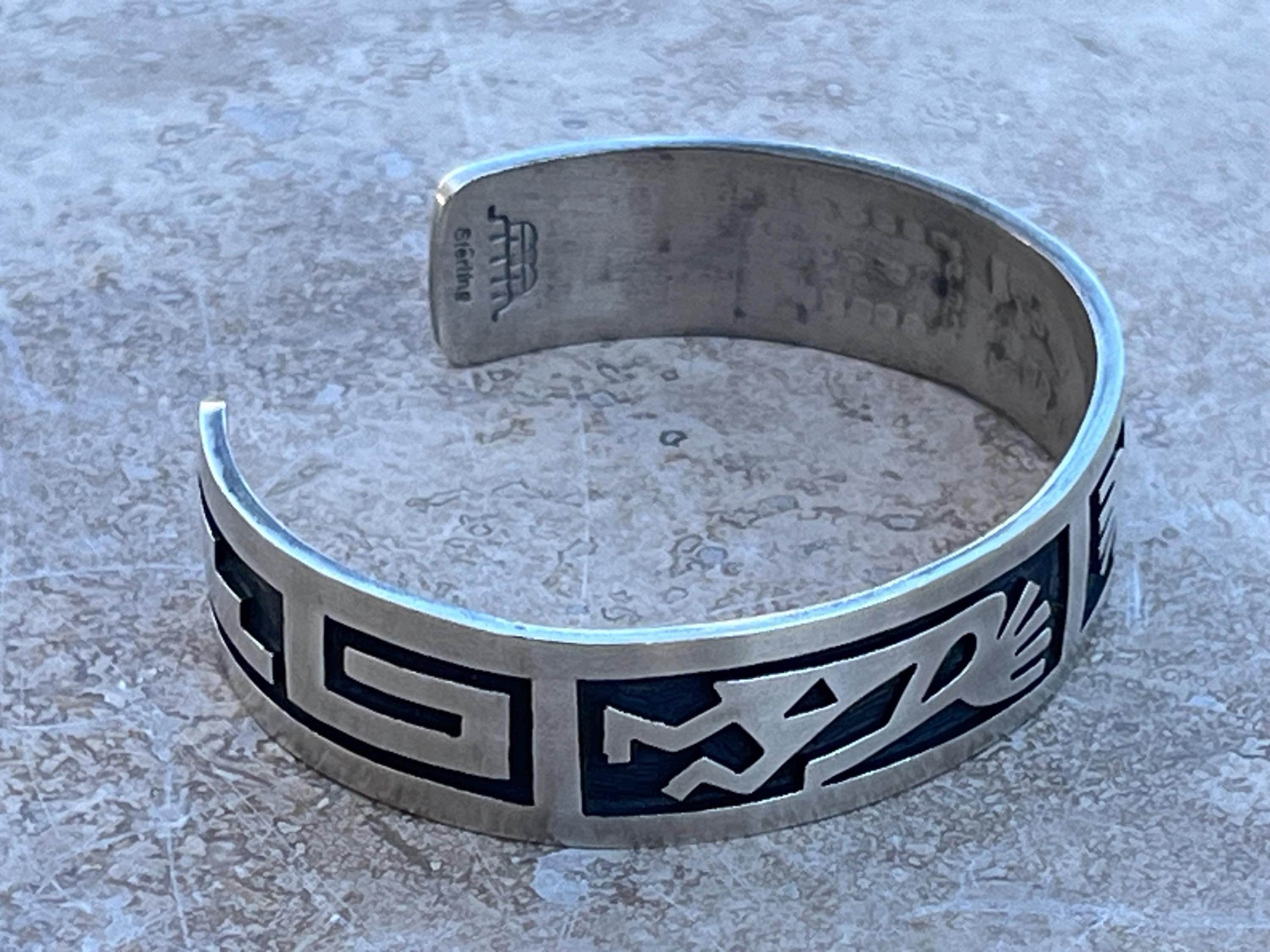 Manuel Hoyungwa ~ Vintage Hopi Sterling Silver Kokopelli Overlay