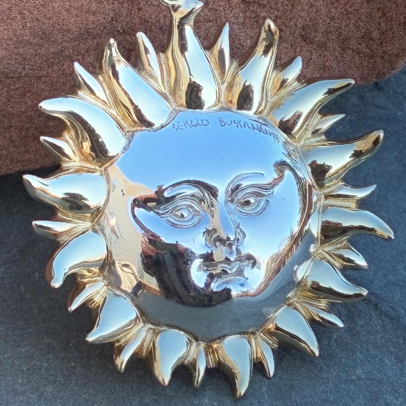 SERGIO BUSTAMANTE 太陽 月 星 シルバー925 ペンダント SERGIO