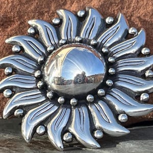 アクセサリー Vintage Mexican Jewelry sunflower taxco Vintage Beto Taxco Mexican Amethyst Sterling Silver Necklace