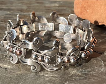 Rafael Dominguez ~ Vintage Taxco 960 Silver Mid Century Bracelet