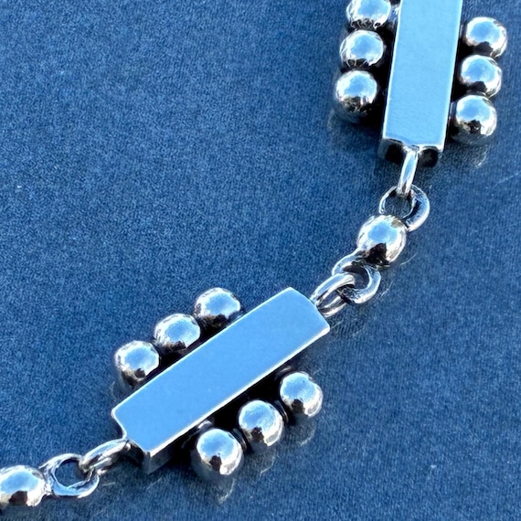 Vintage Modern Sterling Rectangular Link Bracelet… - image 3
