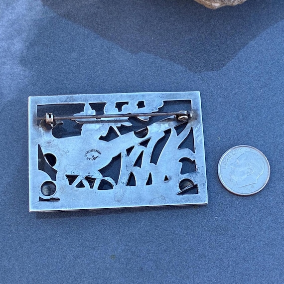 Coro Midcentury Sterling Rectangular Pheasant Bro… - image 3