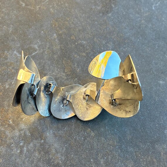 Vintage Modern Wide Sterling Unique Oval Link Mod… - image 15