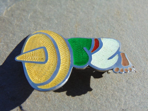 JF ~ Fuentes Mexico Sterling Silver and Enamel Ba… - image 2