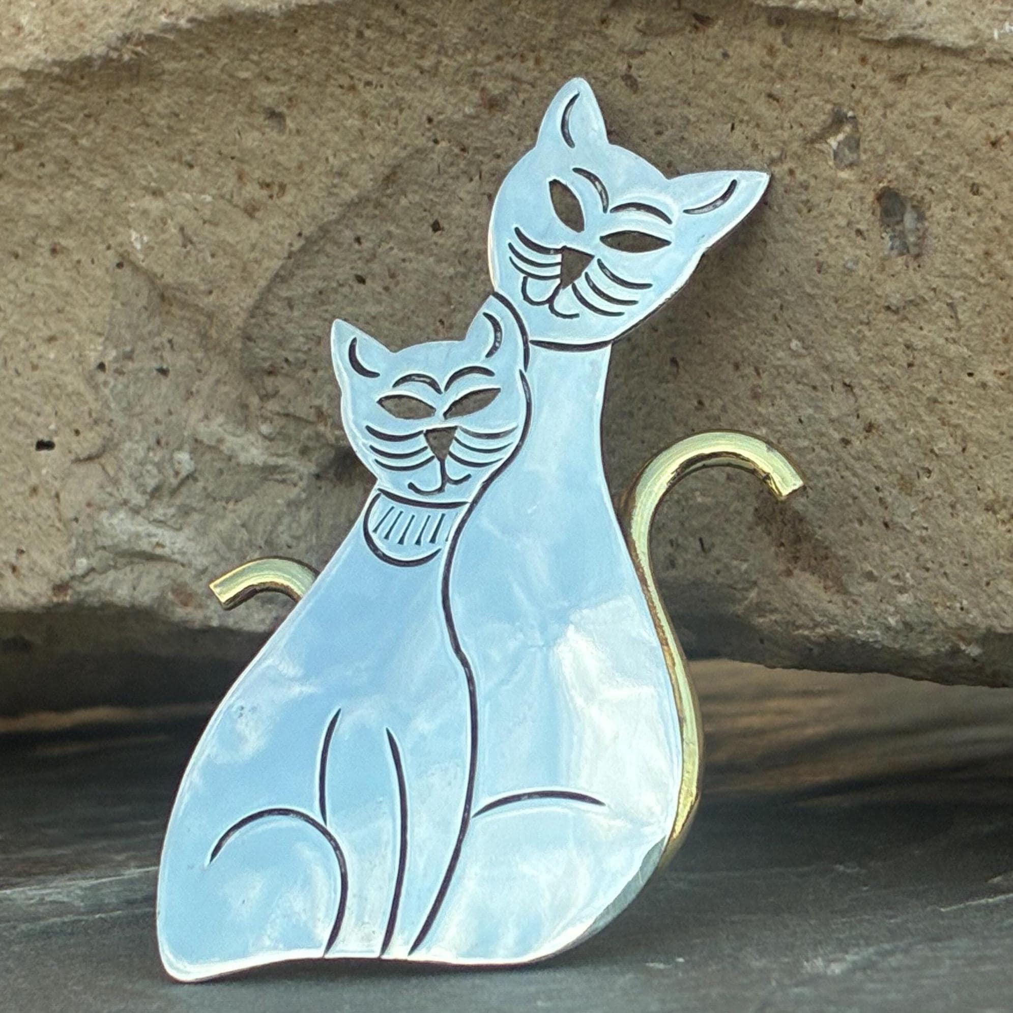 Anne & Jane Harvey メキシコ 925 シルバー 窓際 夜空を眺める猫 シルエット ビンテージ ブローチ 銀細工 CAT 動物系 TAXCO 6g 8Y-Q OldMexicoSilverShop - Etsy 日本