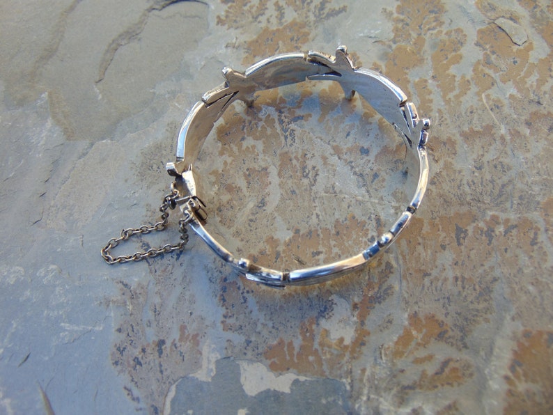 J N Jacobo Taxco Sterling Silver Pointed Link Bracelet image 4