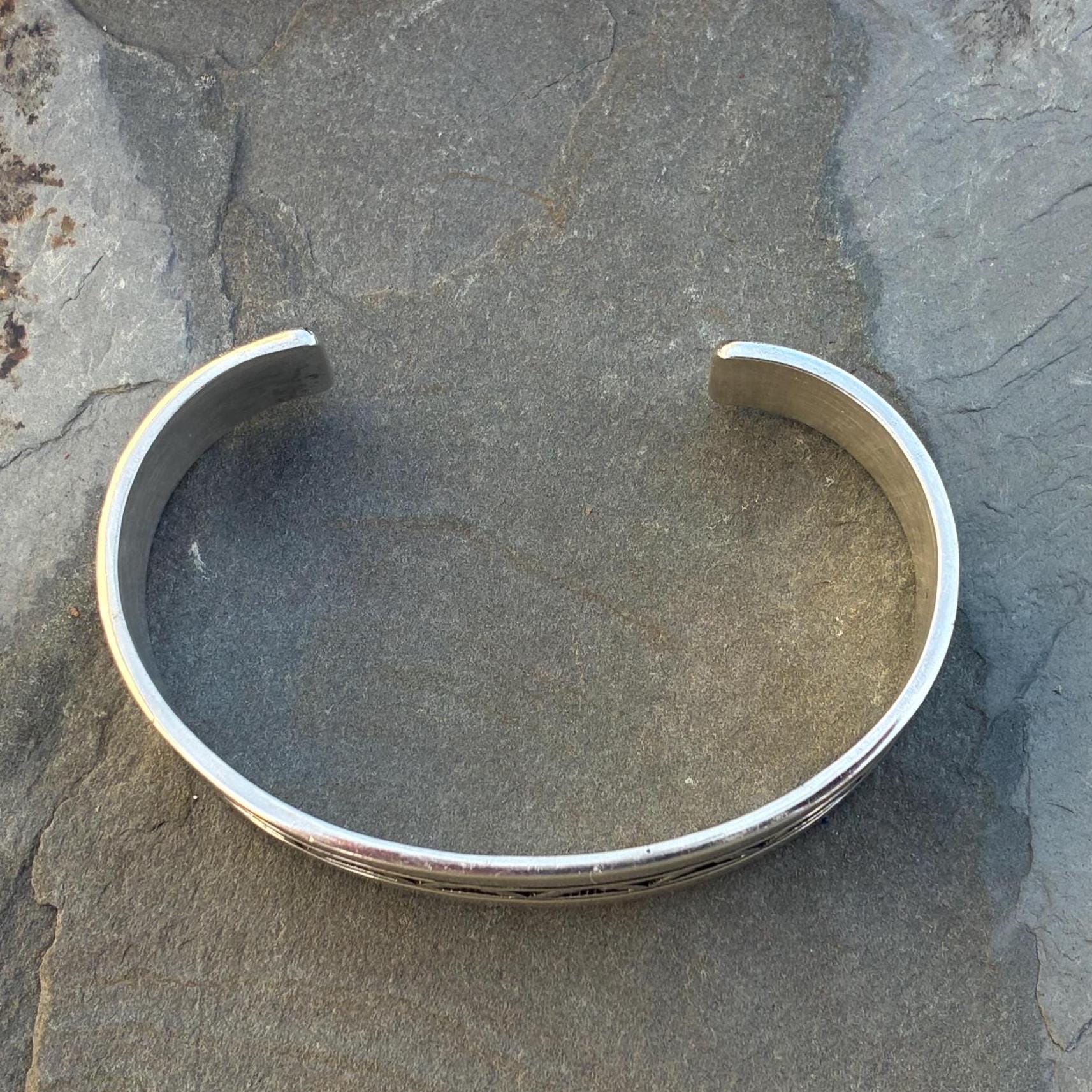 トロイ・ラナー ヴィンテージ ナバホ スターリング カフブレスレット 7