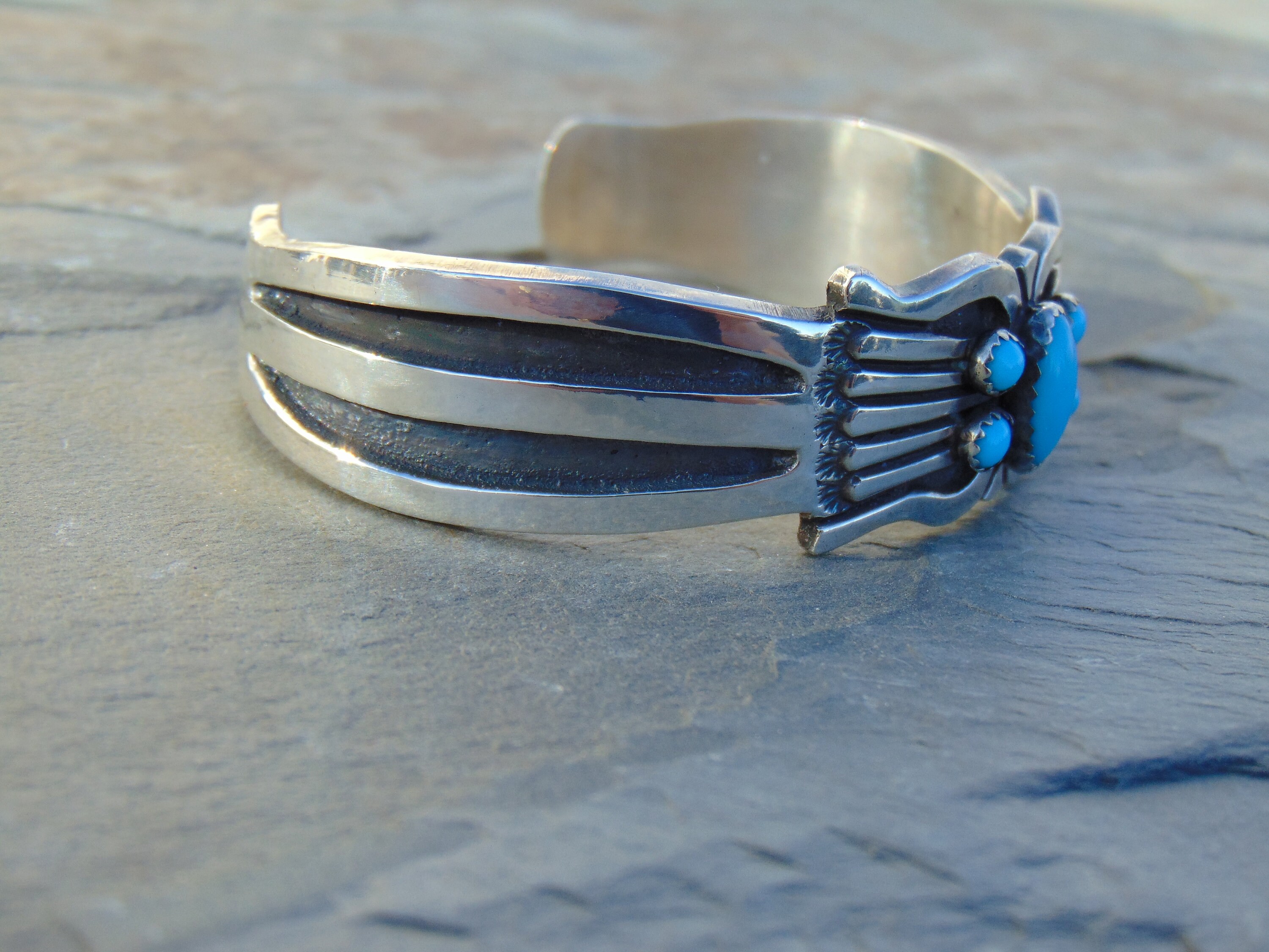 Rick Martinez ~ Navajo Sterling Silver and Turquoise Cuff Rick Martinez ~ Navajo Sterling Silver and Turquoise Cuff