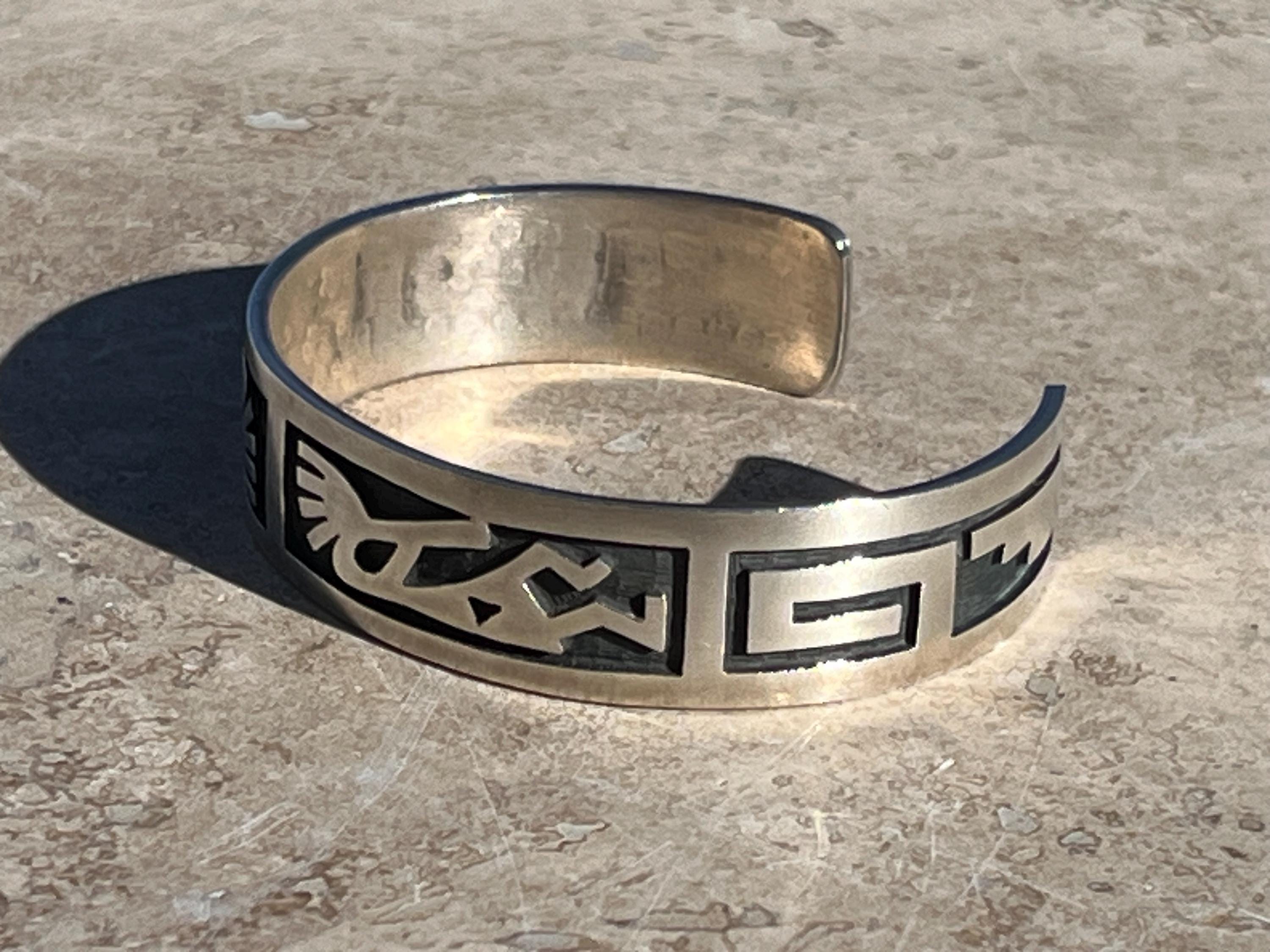 Manuel Hoyungwa ~ Vintage Hopi Sterling Silver Kokopelli Overlay