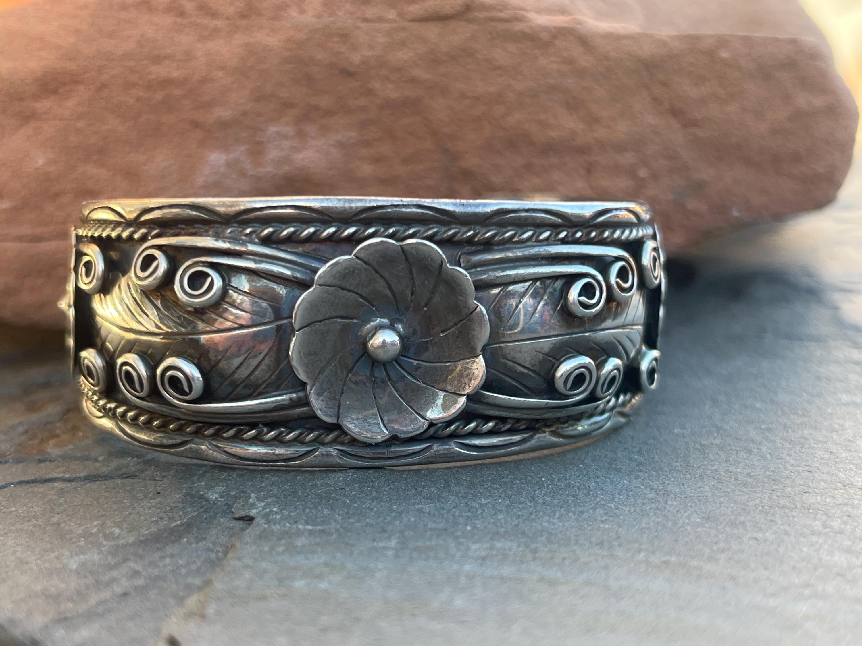 Fred James ~ Vintage Navajo Sterling Silver Flower Blossom