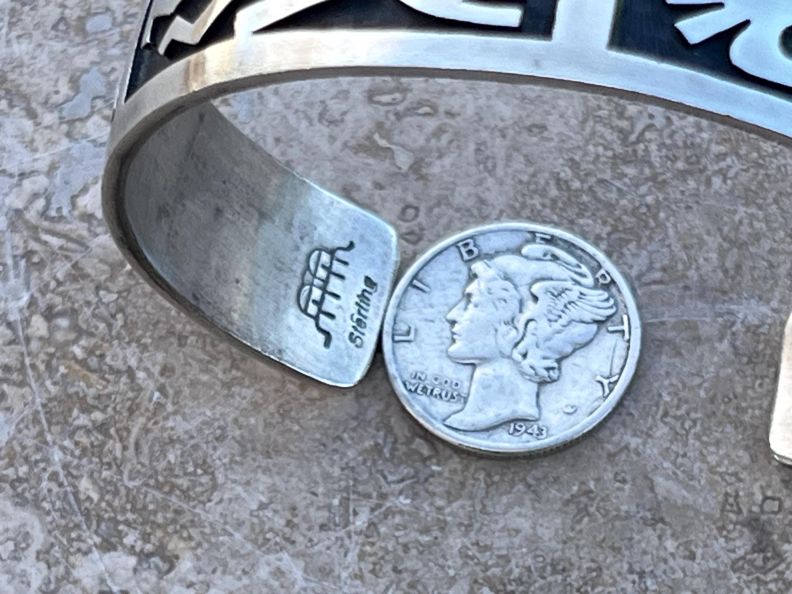 Manuel Hoyungwa ~ Vintage Hopi Sterling Silver Kokopelli Overlay