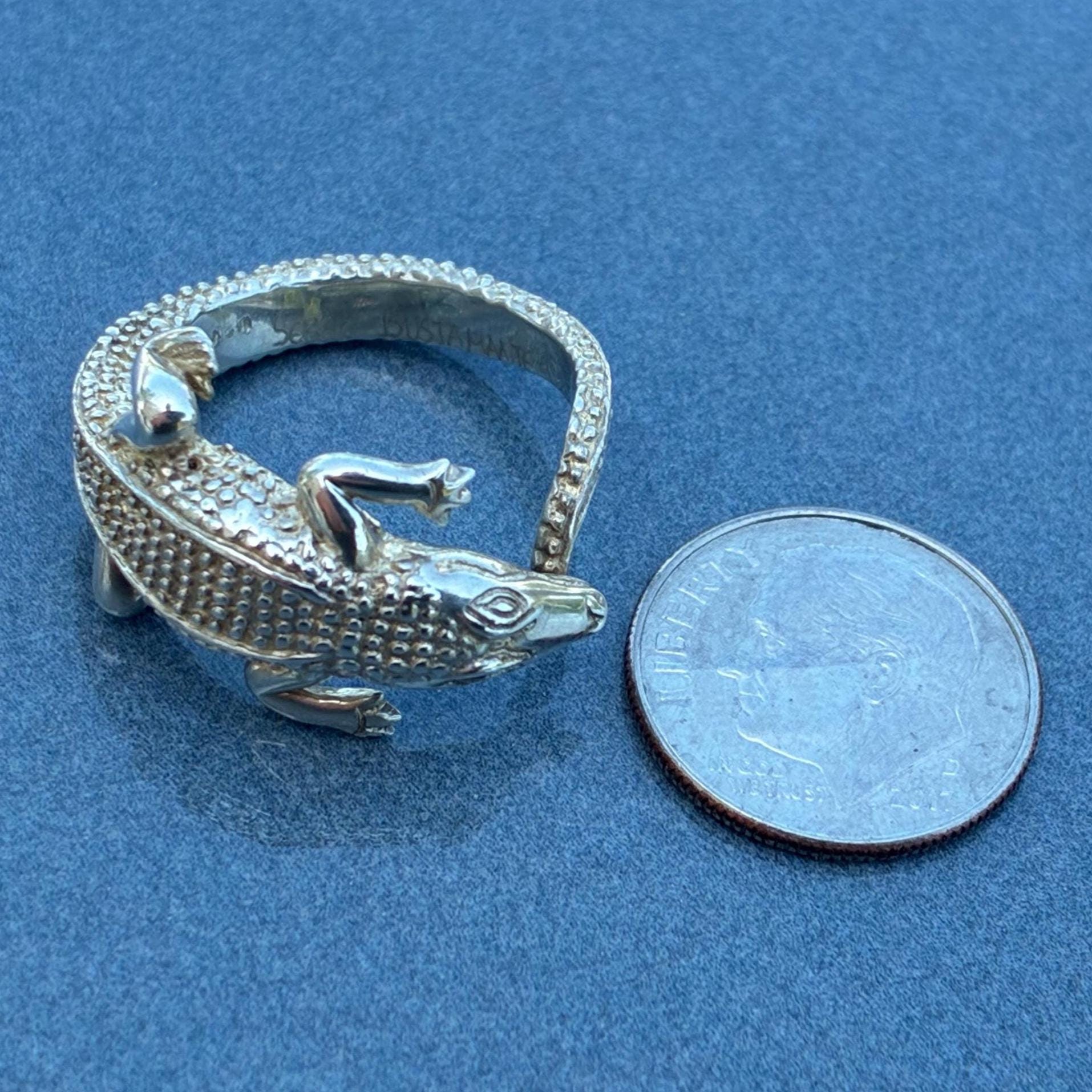 Sergio Bustamante ~ Vintage Mexico Sterling Silver Crocodile 