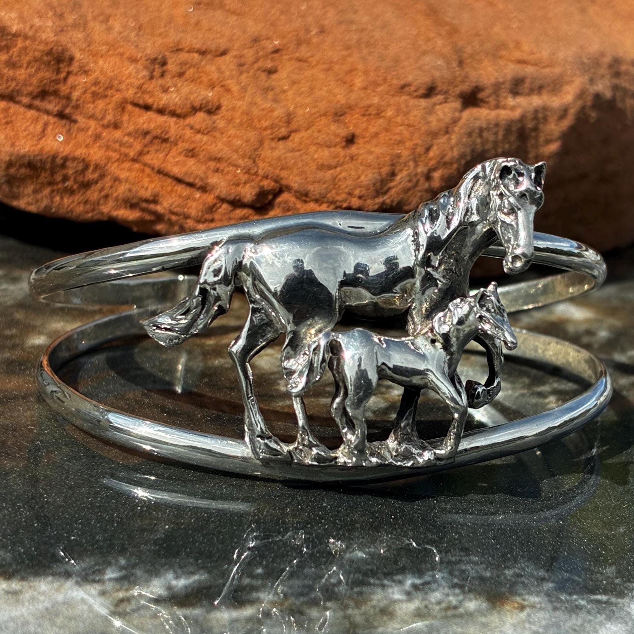 アクセサリー vintage Silver Horse Cuff Bracelet Vintage Sterling Silver Horse Cuff Bracelet - Etsy