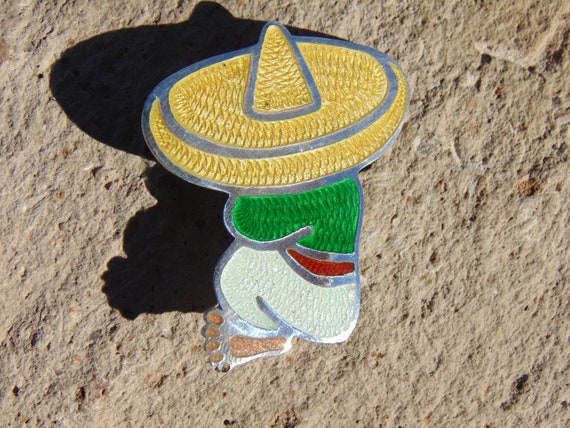 JF ~ Fuentes Mexico Sterling Silver and Enamel Ba… - image 1