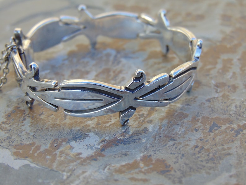 J N Jacobo Taxco Sterling Silver Pointed Link Bracelet image 3