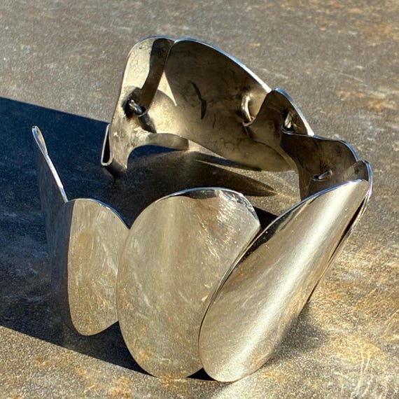 Vintage Modern Wide Sterling Unique Oval Link Mod… - image 16