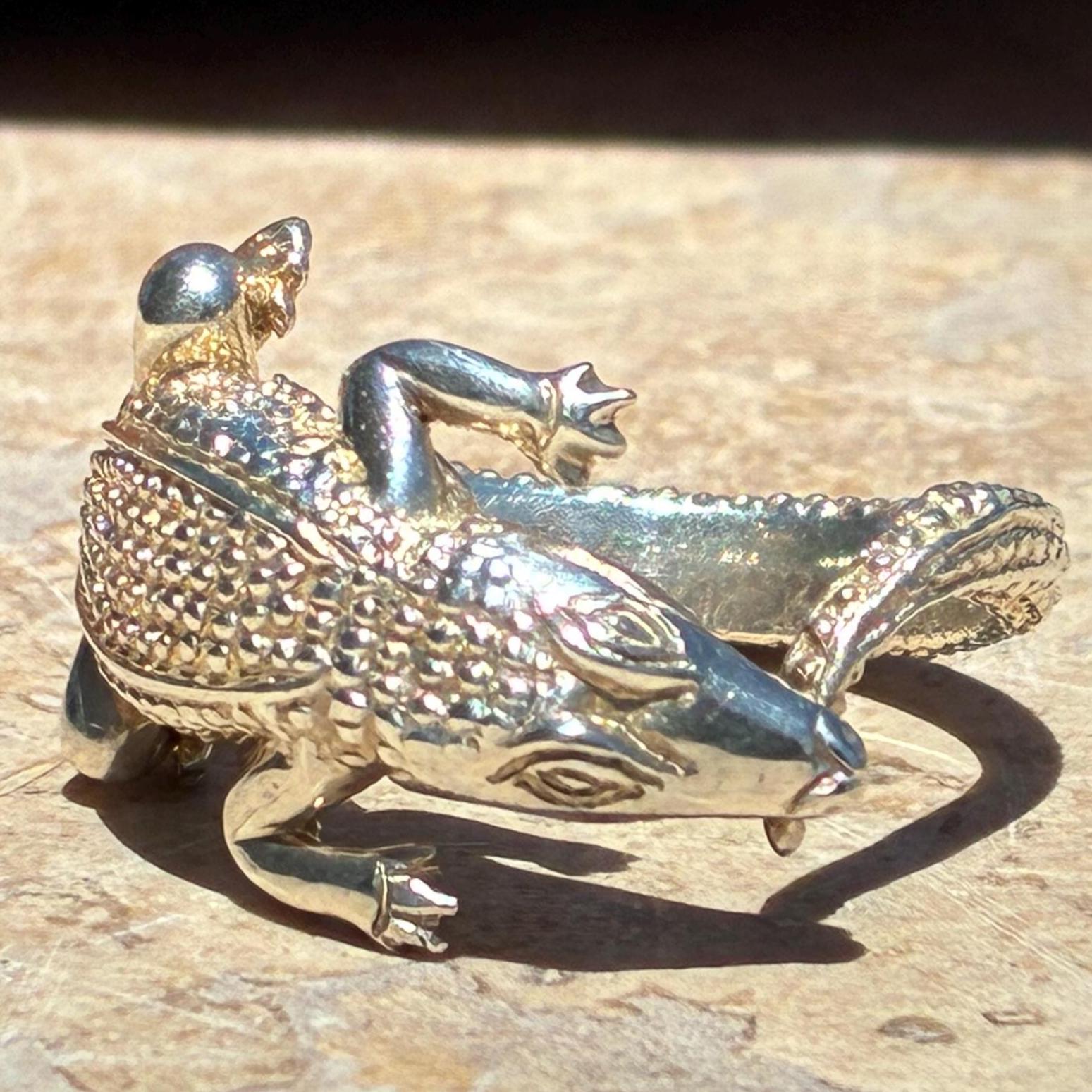 Sergio Bustamante ~ Vintage Mexico Sterling Silver Crocodile 