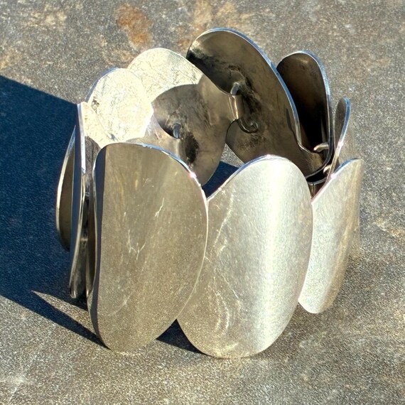 Vintage Modern Wide Sterling Unique Oval Link Mod… - image 4