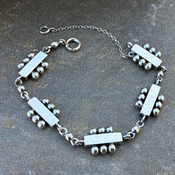 Vintage Modern Sterling Rectangular Link Bracelet… - image 12