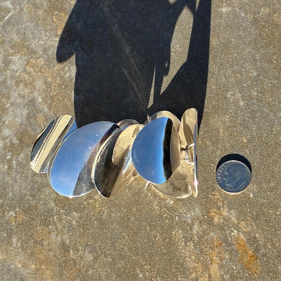 Vintage Modern Wide Sterling Unique Oval Link Mod… - image 11