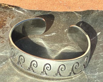 Gene Pooyouma Vintage Hopi Big Waves Vintage Sterling Silver