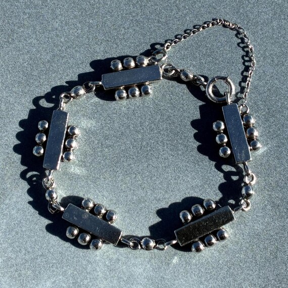 Vintage Modern Sterling Rectangular Link Bracelet… - image 8