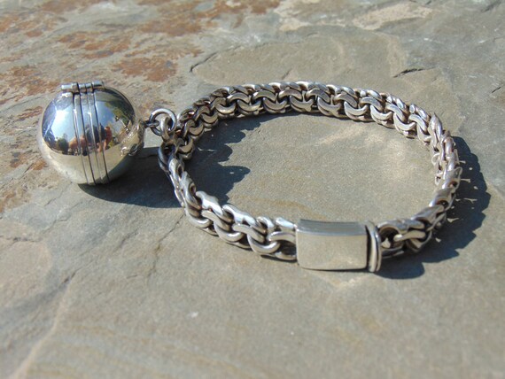Vintage Mexico Sterling Bracelet with Photo Locket