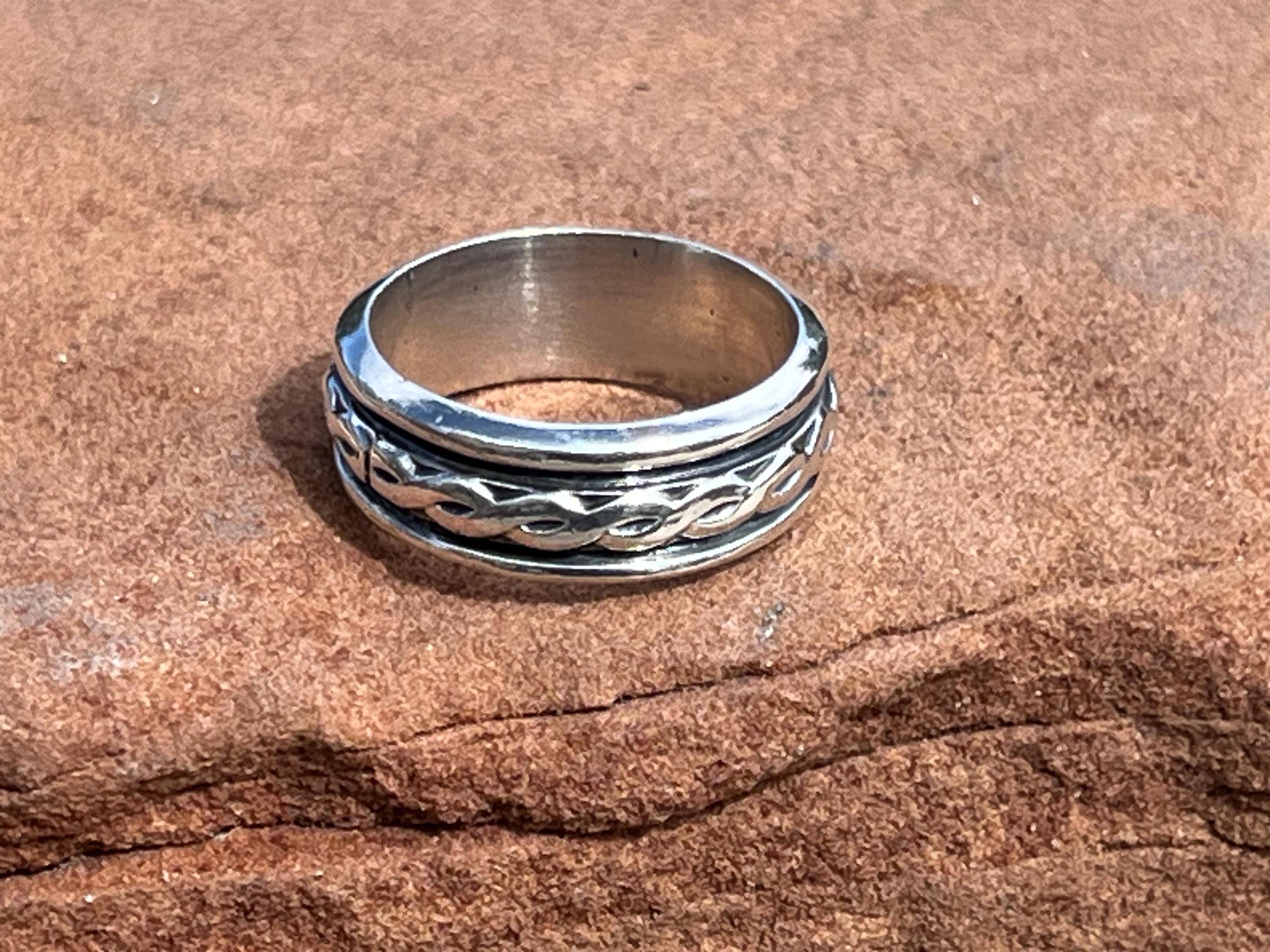 Mexico silver ring 80-90s 銀　森下　メキシコ Vintage Mexican Sterling Silver Ring with Malachite & Onyx