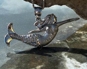 ヴィンテージ スターリングシルバー 天体月と月光光線ブローチ/ピン