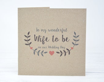 wife wedding card etsy