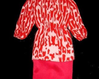 vetement poupée barbie tenue combinaison fabulous fur 1983 vintage