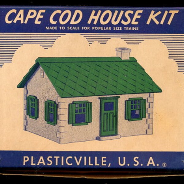 década de 1940 Plasticville cabo bacalao casa Kit en caja Original