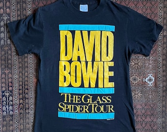 Vintage Original 1987 David Bowie Tour T Shirt Spider Glass Tour Band T Shirt