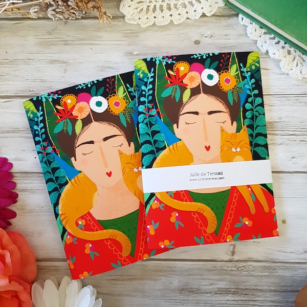 Carnet illustré inspiration Frida Kahlo, format A6