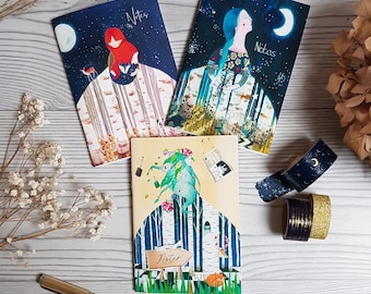 Carnets illustrés Princesses des bois - A6 env.