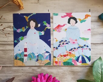 Cartes postales Femme et nature, format A6