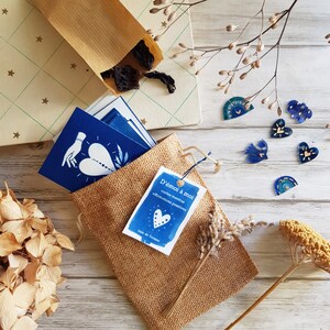 Cartes mantras oracle, affirmations positives, 18 cartes. cyanotype image 2