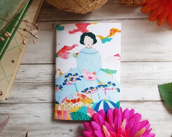 Illustrated notebook character woman nature, format A6