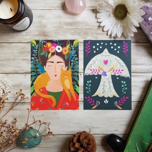 Cartes postales Frida Kahlo oiseau format A6